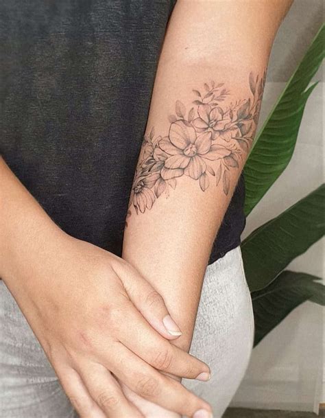 flower tattoos on arm|forearm flower tattoos for women.